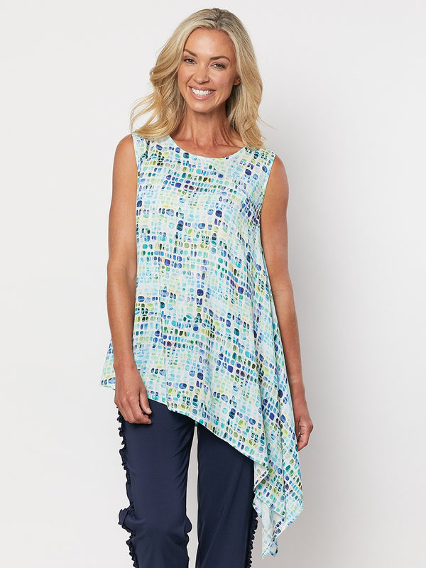 Assymetrical Print Top by Clarity