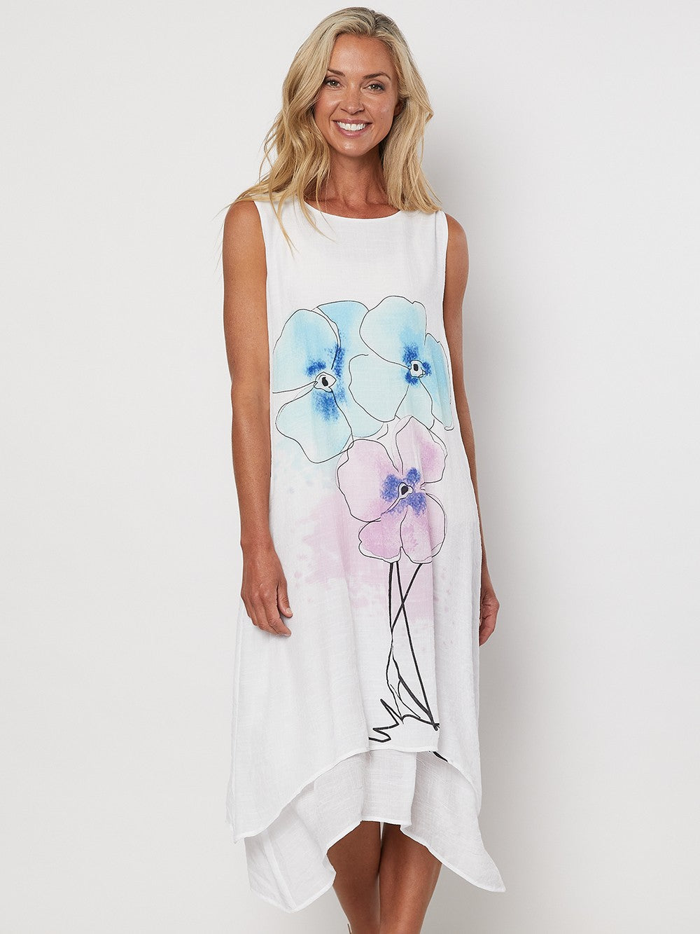 Clarity Floral Print Sleeveless Dress - Runway Life