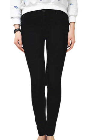 Wakee High Rrise Black Skinny Leg Jeans With Black Button And Studs, Jeans, Wakee - Dressed By Swish