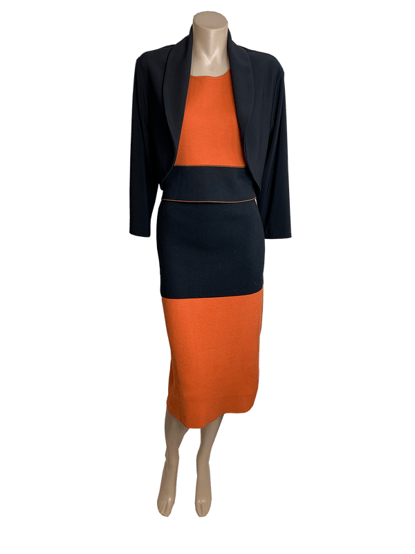 Slide Show Orange & Black Knit Skirt, Skirt, Slide Show - Dressed By Swish