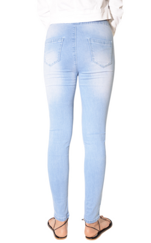 Wakee Light Blue Ultra High Jeans With Fade Feature, Jeans, Wakee - Dressed By Swish