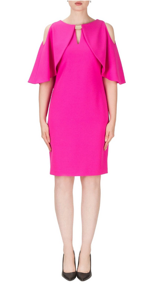 Joseph Ribkoff Pink Cape Dress - Style No: 171418, Dress, Joseph Ribkoff - Dressed By Swish