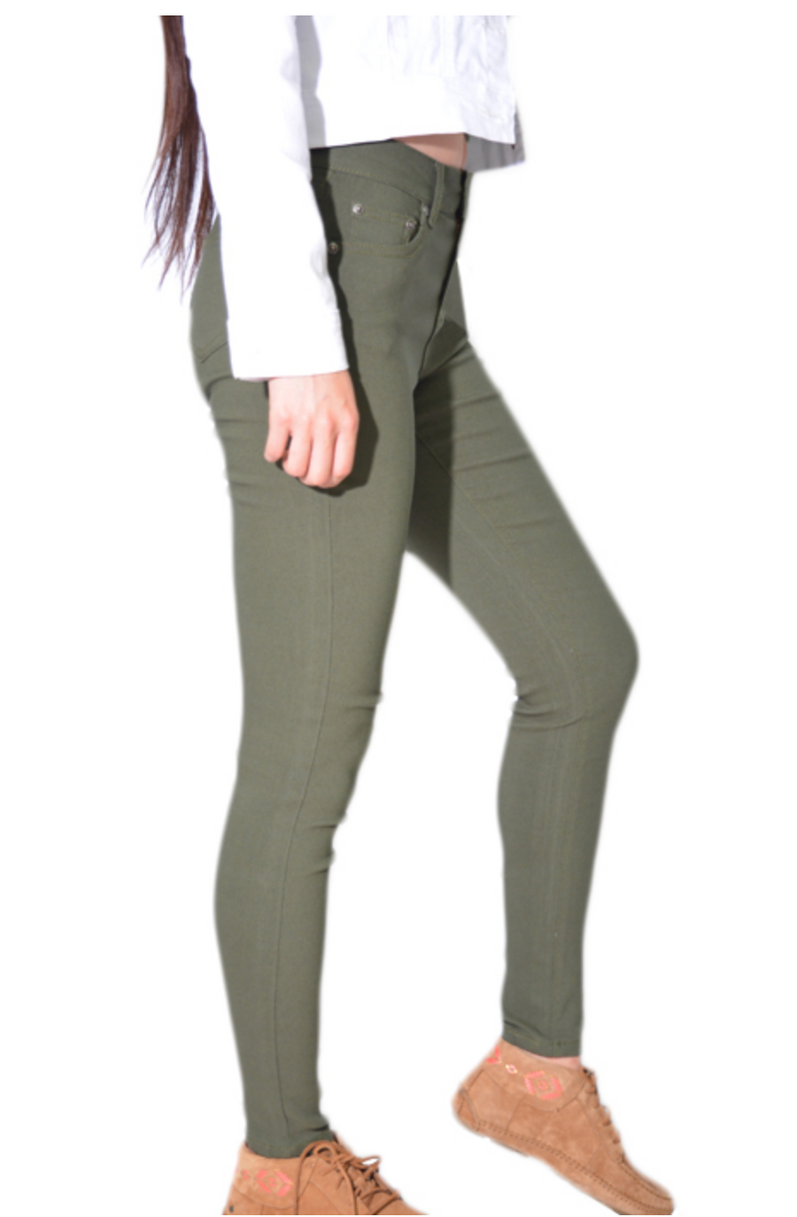 Wakee Jeggings High Rise In Khaki, Jeans, Wakee - Dressed By Swish