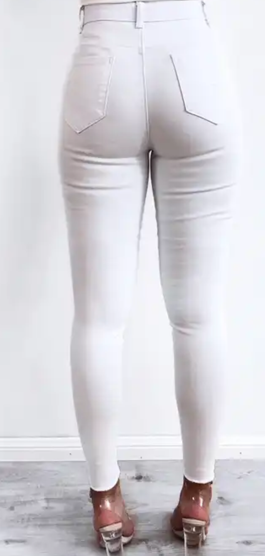 Wakee Frayed Bottom White Denim Jeans, Jeans, Wakee - Dressed By Swish