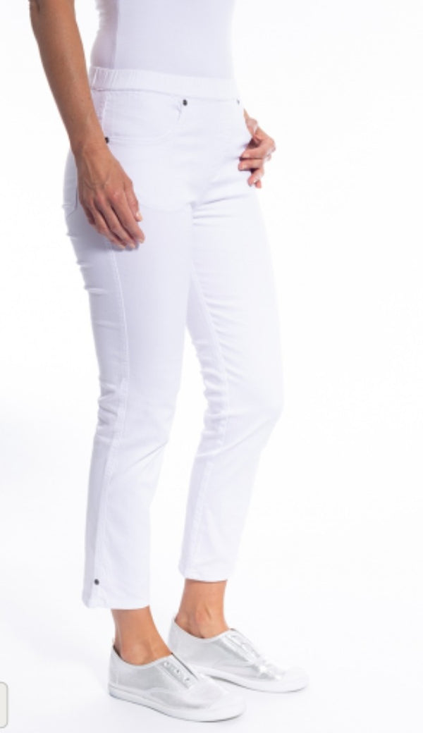 Soft Surroundings 100% Ramie White Pull On Cargo Pants Size L/XL