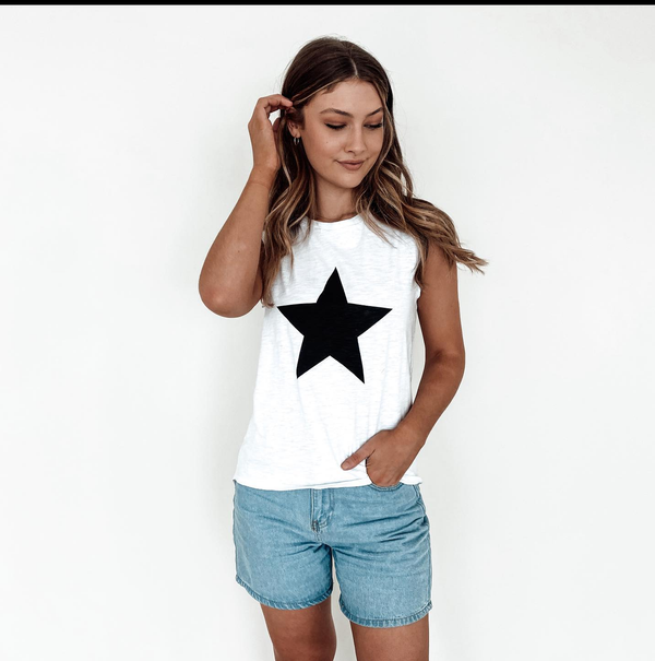 Bagira White with Black Star Top