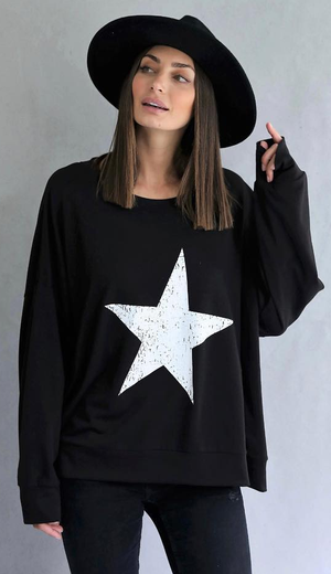 Love Lily Black Windcheater with White Star Logo